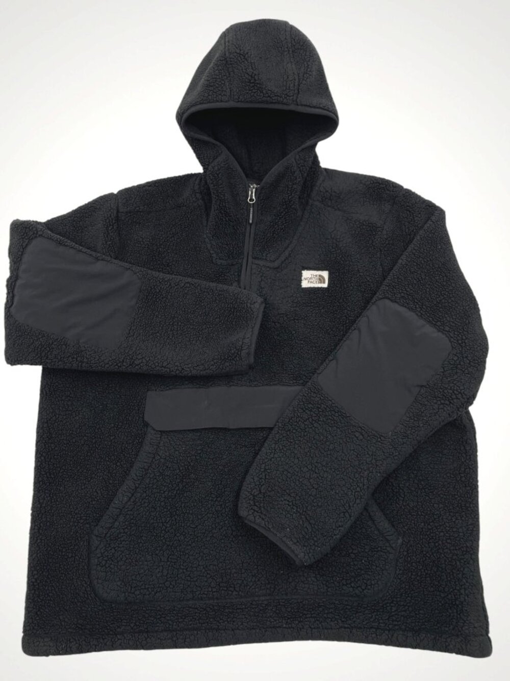 The North Face Campshire Deep Sherpa Fleece Pullover Hoodie Jacket Black Mens XL
